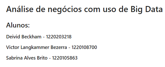 Trabalho de Big data